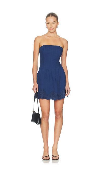 CAMI NYC CAMI NYC Belinda Strapless Linen Mini Dress