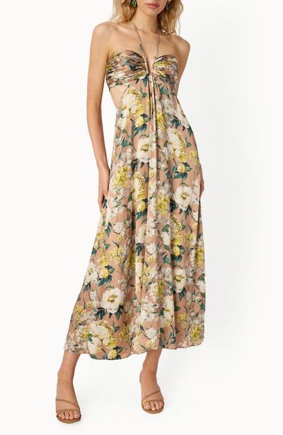 CAMI NYC CAMI NYC Calliope Floral Cutout Silk Satin Gown
