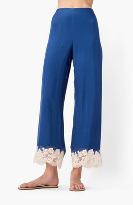 CAMI NYC CAMI NYC Gilda Lace Trim Silk Ankle Pants