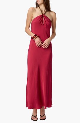 CAMI NYC CAMI NYC Giulia Hammered Silk Halter Dress