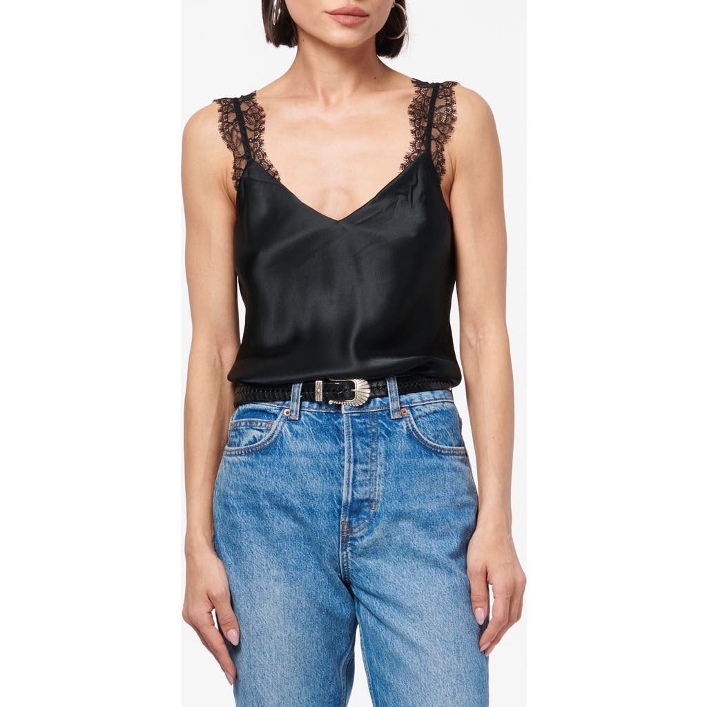 CAMI NYC CAMI NYC Marlo Lace Trim Silk Charmeuse Tank