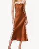 CAMI NYC CAMI NYC Nichola Lace Trim Silk Midi Slipdress - 1
