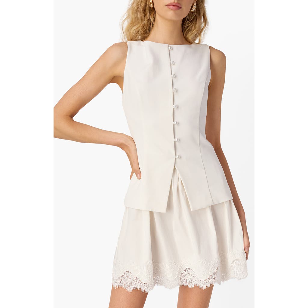 CAMI NYC CAMI NYC Oakley Lace Trim Mixed Media Minidress
