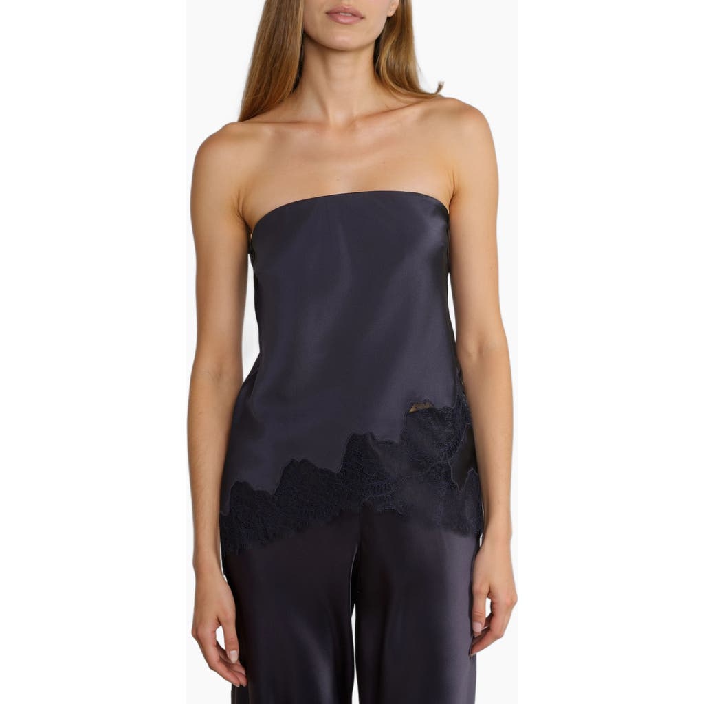 CAMI NYC CAMI NYC Odessa Lace Trim Strapless Silk Top