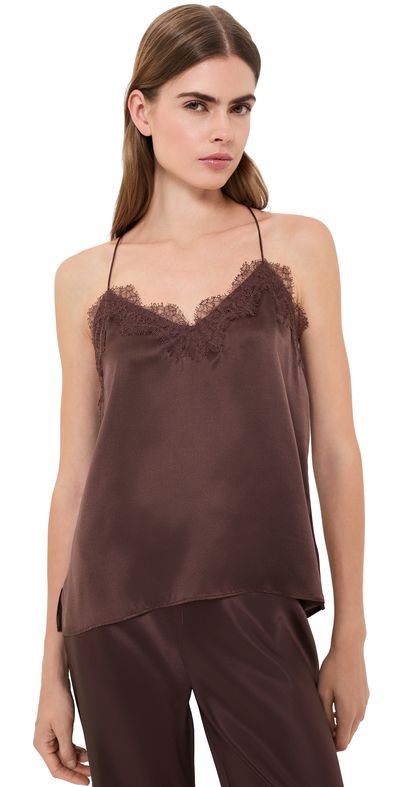 CAMI NYC CAMI NYC Racer Silk Charmeuse Camisole Chocolate