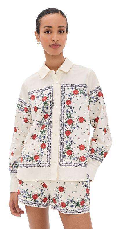 CAMI NYC CAMI NYC Rafella Silk Cotton Top Heirloom Bandana
