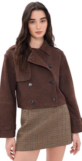 CAMI NYC CAMI NYC Saskia Suede Jacket Dark Umber