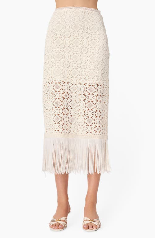 CAMI NYC CAMI NYC Veezia Fringe Hem Open Stitch Midi Skirt