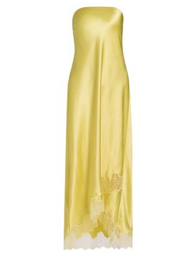 Cami NYC Women's Alexandria Strapless Lace-Trimmed Satin Midi-Dress