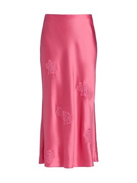 Cami NYC Women's Florina Embroidered Satin Midi-Skirt