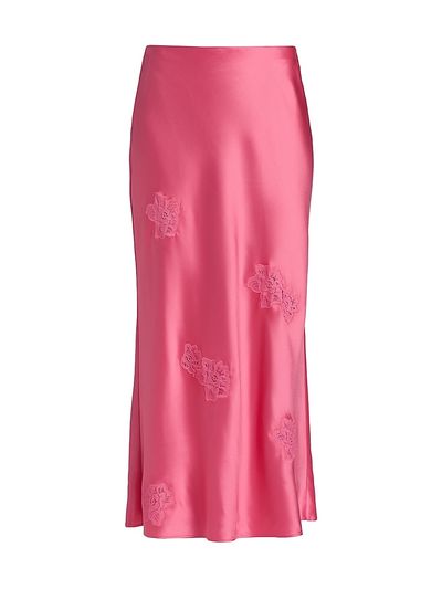 Cami NYC Women's Florina Embroidered Satin Midi-Skirt