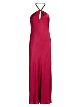 Cami NYC Women's Giulia Beaded Halter Maxi Dress