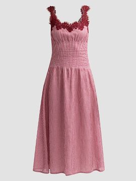 Cami NYC Women's Kairina Lace Gingham Midi Dress