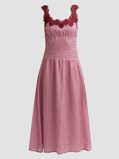 Cami NYC Women's Kairina Lace Gingham Midi Dress