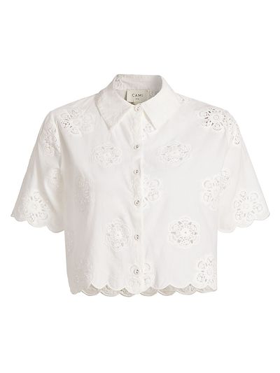 Cami NYC Women's Xana Cotton Eyelet Short-Sleeve Top