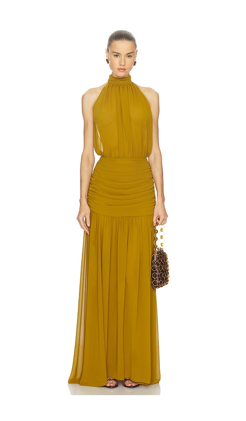 long woman in a black dress Cameron One Shoulder Gown