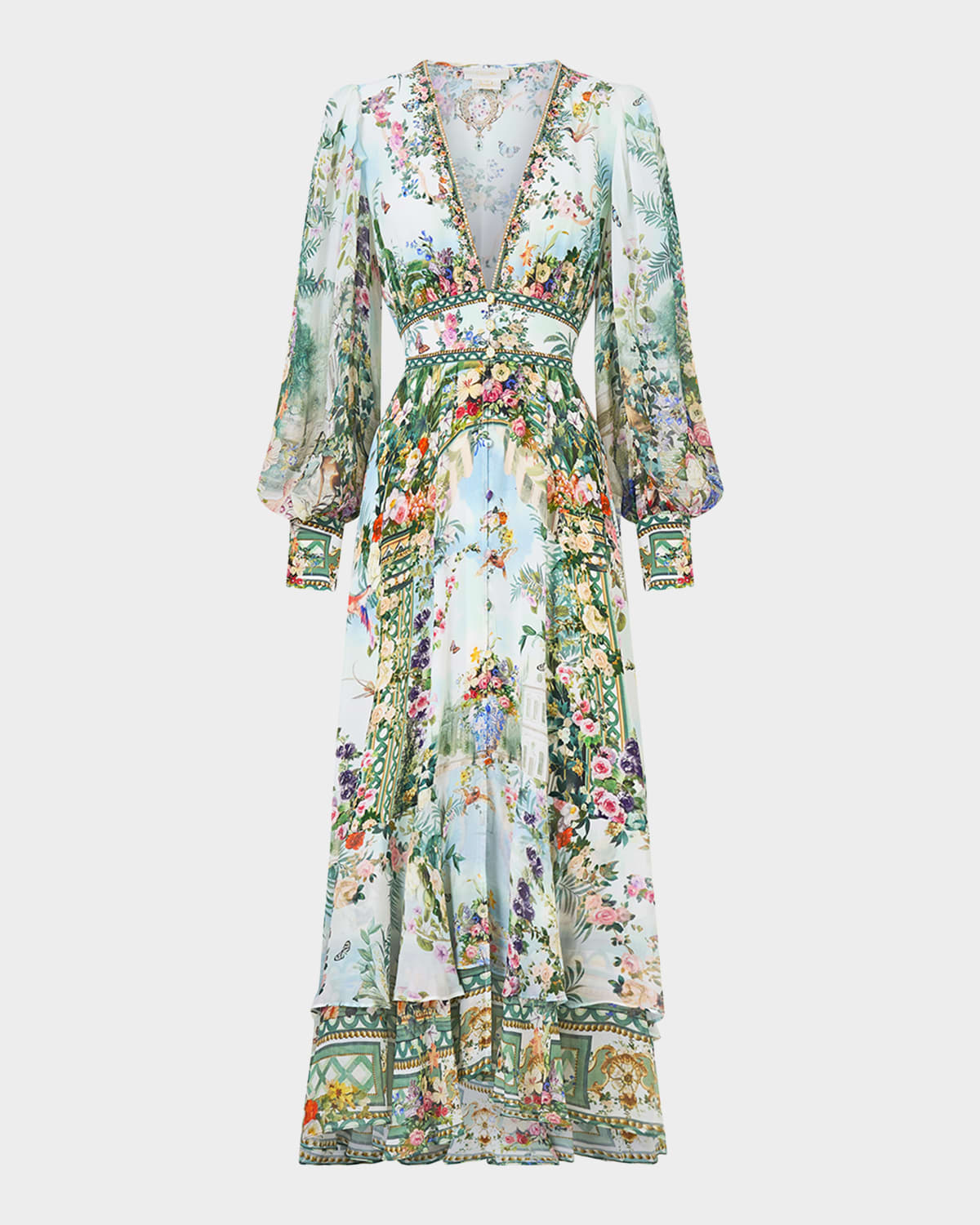 Camilla Art For The Empress Long Button-Front Dress