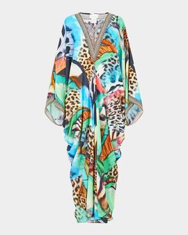 Camilla Butterfly Bohemia-Print T-Shape Long Kaftan