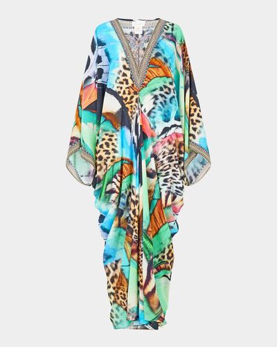 Camilla Butterfly Bohemia-Print T-Shape Long Kaftan