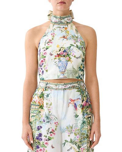 Camilla Camilla Cotton Halter Cropped Top