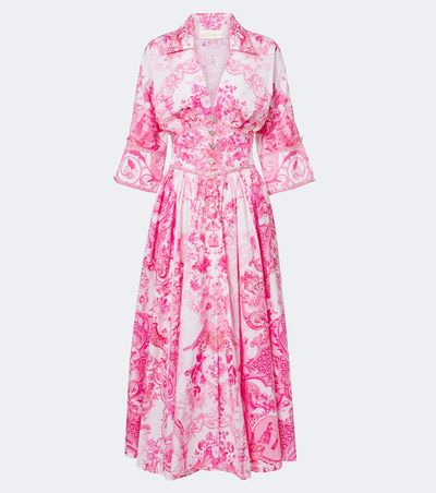Camilla Camilla Embellished floral cotton midi dress