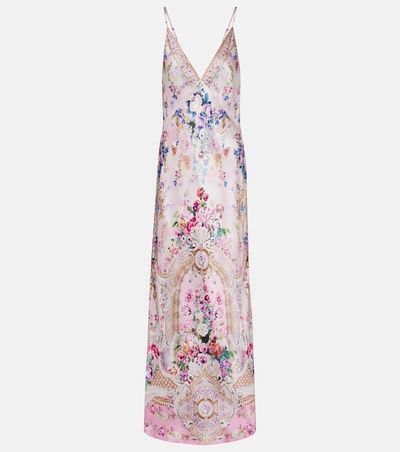 Camilla Camilla Embellished floral silk satin maxi dress