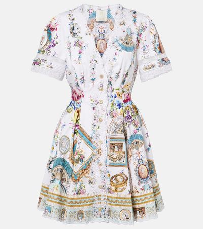 Camilla Camilla Embellished printed cotton minidress