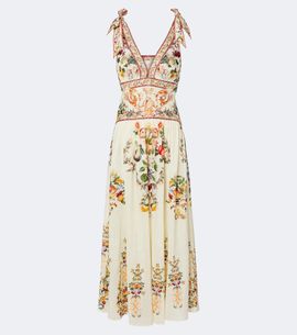 Camilla Camilla Embellished printed linen and silk maxi dress
