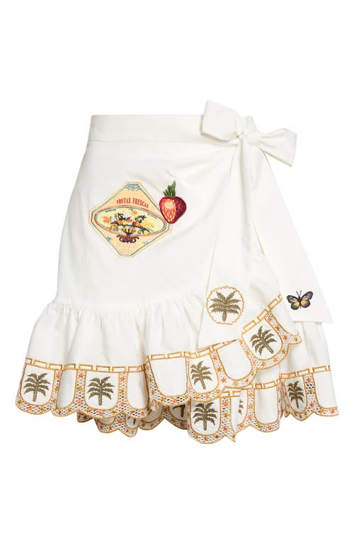 Camilla Camilla Embroidered Ruffle Hem Wrap Skirt
