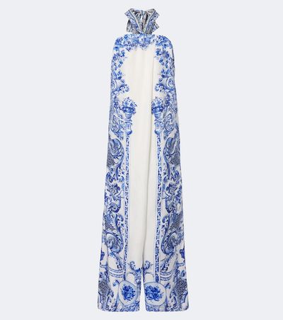 Camilla Camilla Floral crystal-embellished silk jumpsuit