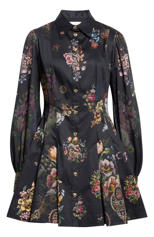 Camilla Camilla Floral Long Sleeve Stretch Cotton Shirtdress