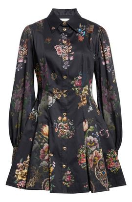 Camilla Camilla Floral Long Sleeve Stretch Cotton Shirtdress