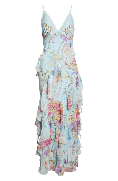 Camilla Camilla Floral Ruffle Silk Slipdress