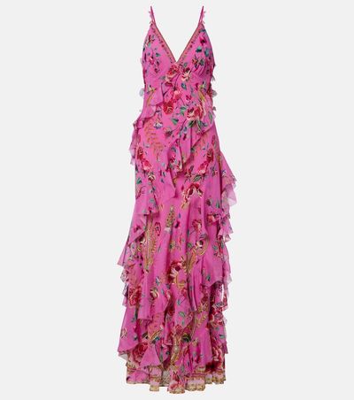 Camilla Camilla Floral ruffled silk maxi dress