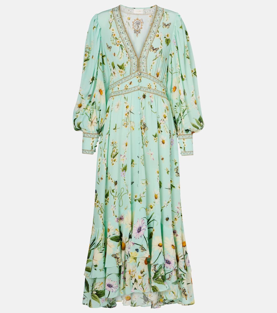 cowl neck floral maxi dress Laufry Yellow Floral Print Maxi Dress - US 16