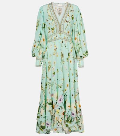 camilla silk maxi dress NWT CAMILLA Embellished floral ruffled silk satin maxi dress