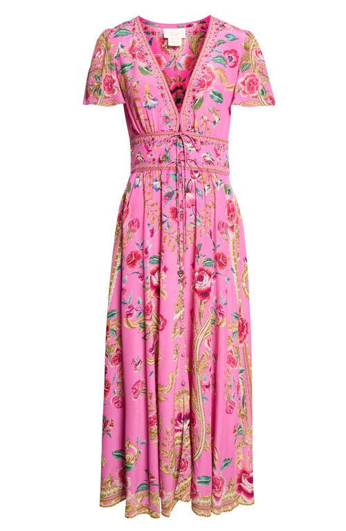 Camilla Camilla Floral V-Neck Silk Midi Dress