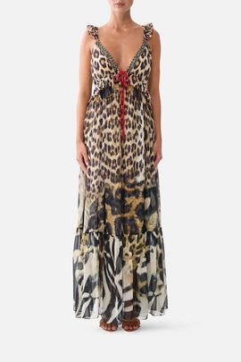 Camilla Camilla Frill Bralette Long Dress