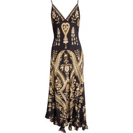 Camilla Camilla Frill Hem Bias Cut Silk Crêpe de Chine Slip Dress