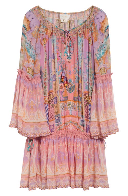 Camilla Camilla Gaudi Print Long Sleeve Drop Waist Silk Dress