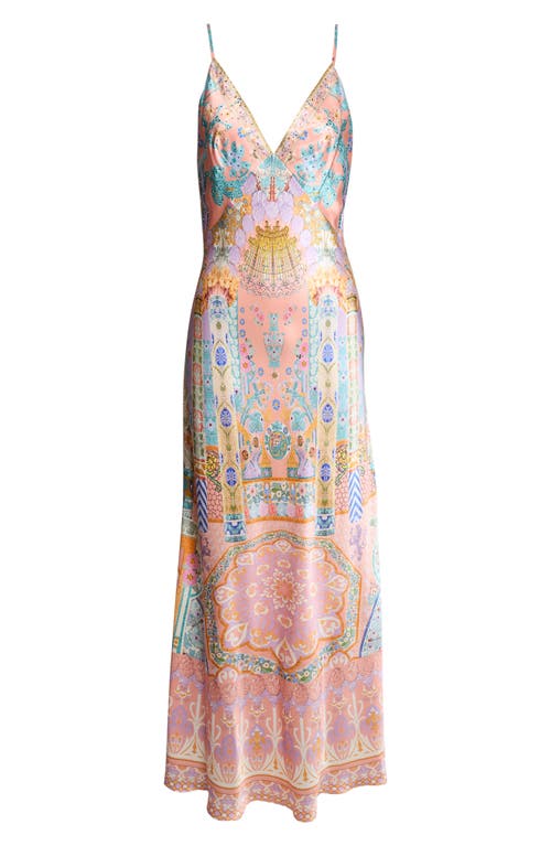 Camilla Camilla Gaudi Print Silk Charmeuse Slipdress