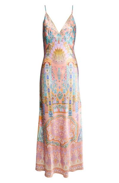 Camilla Camilla Gaudi Print Silk Charmeuse Slipdress