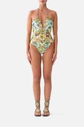 Camilla Camilla Halter Neck Tie One Piece W Keyhole