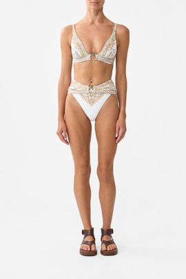 Camilla Camilla High Waist Bikini Bottom W Pleat Waist Trim Ottoman Dynasty 