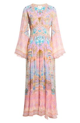 Camilla Camilla Howdy Gaudí Long Sleeve Silk Chiffon Maxi Dress