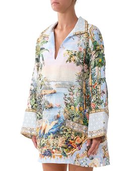 Camilla Camilla Linen Long Sleeve Tunic Dress
