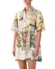Camilla Camilla Linen Short Sleeve Tie Waist Shirt Dress - 1