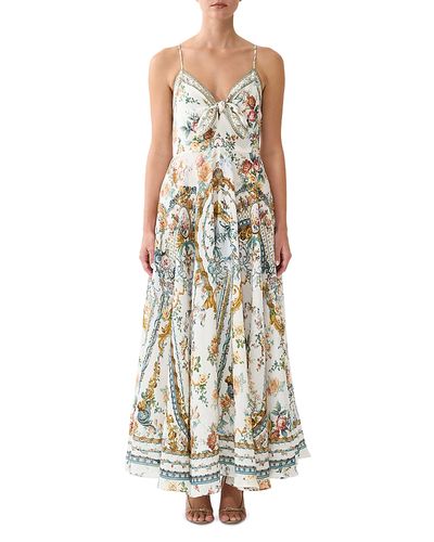 Camilla Camilla Linen Tie Front Maxi Dress