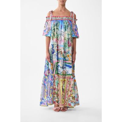 Camilla Camilla Long Off Shoulder Frill Dress With Straps Spirit Of Santa Maria 