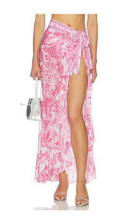 Camilla Camilla Long Sarong With Tie Waist And Frill Edge